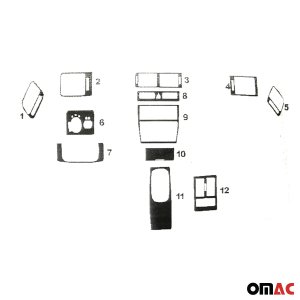 Audi A6 Dashboard Kit - Omac - 12 Pcs - Wooden Look - '97-'01